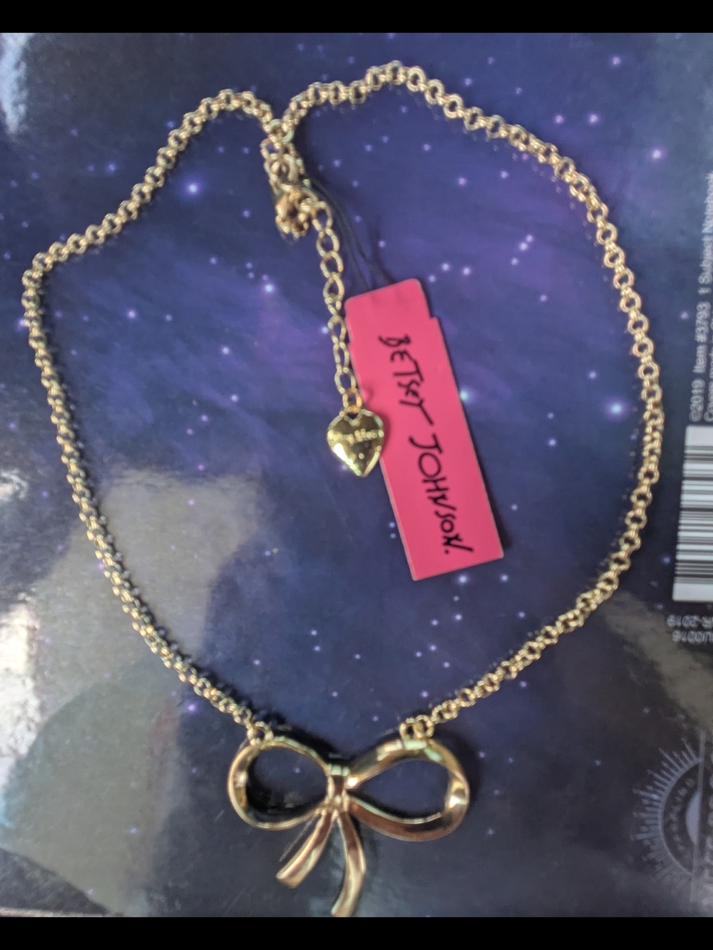 Betsey Johnson Gold Bow Pendant Necklace